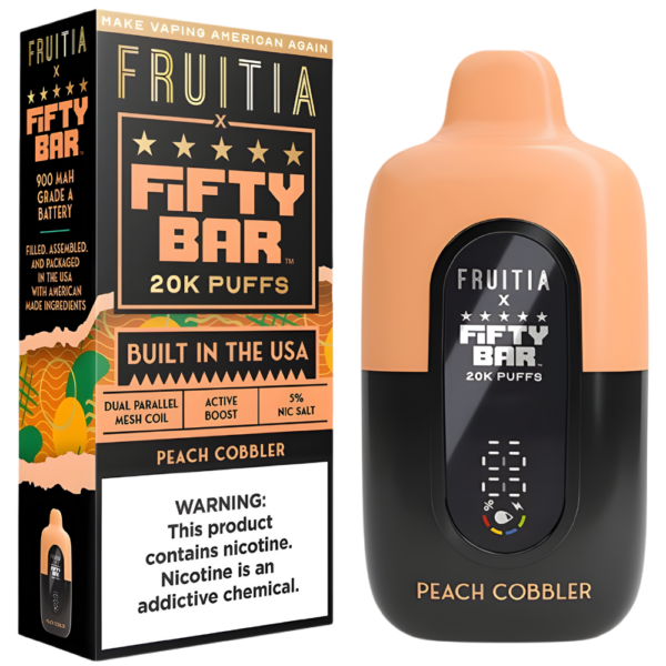 Peach Cobbler – Fifty Bar X Fruitia | 20K Puffs