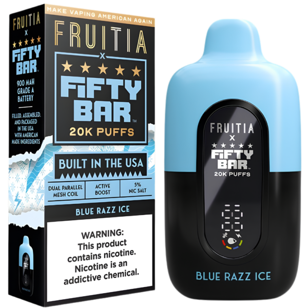 Blue Razz Ice – Fruitia X Fifty Bar | 20K Puffs