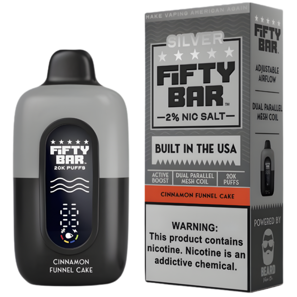 Cinnamon Funnel Cake – Fifty Bar Silver Series | 20K Puffs
