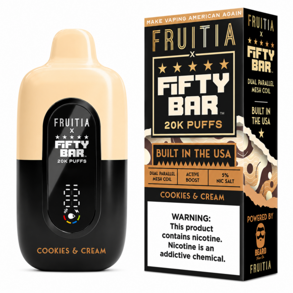 Cookies and Cream – Fifty Bar X Fruitia | 20K Puffs