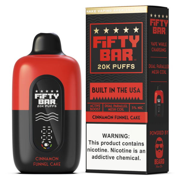 Cinnamon Funnel Cake – Fifty Bar Black Series | 20K Puffs