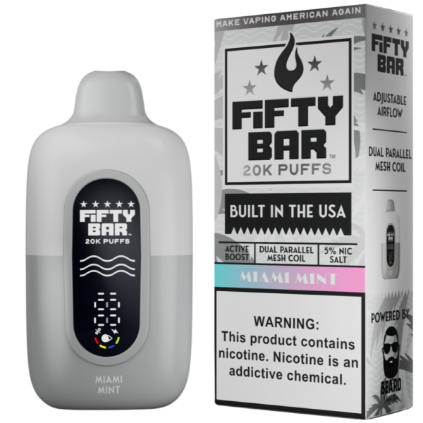 Miami Mint – Fifty Bar White Series | 20K Puffs