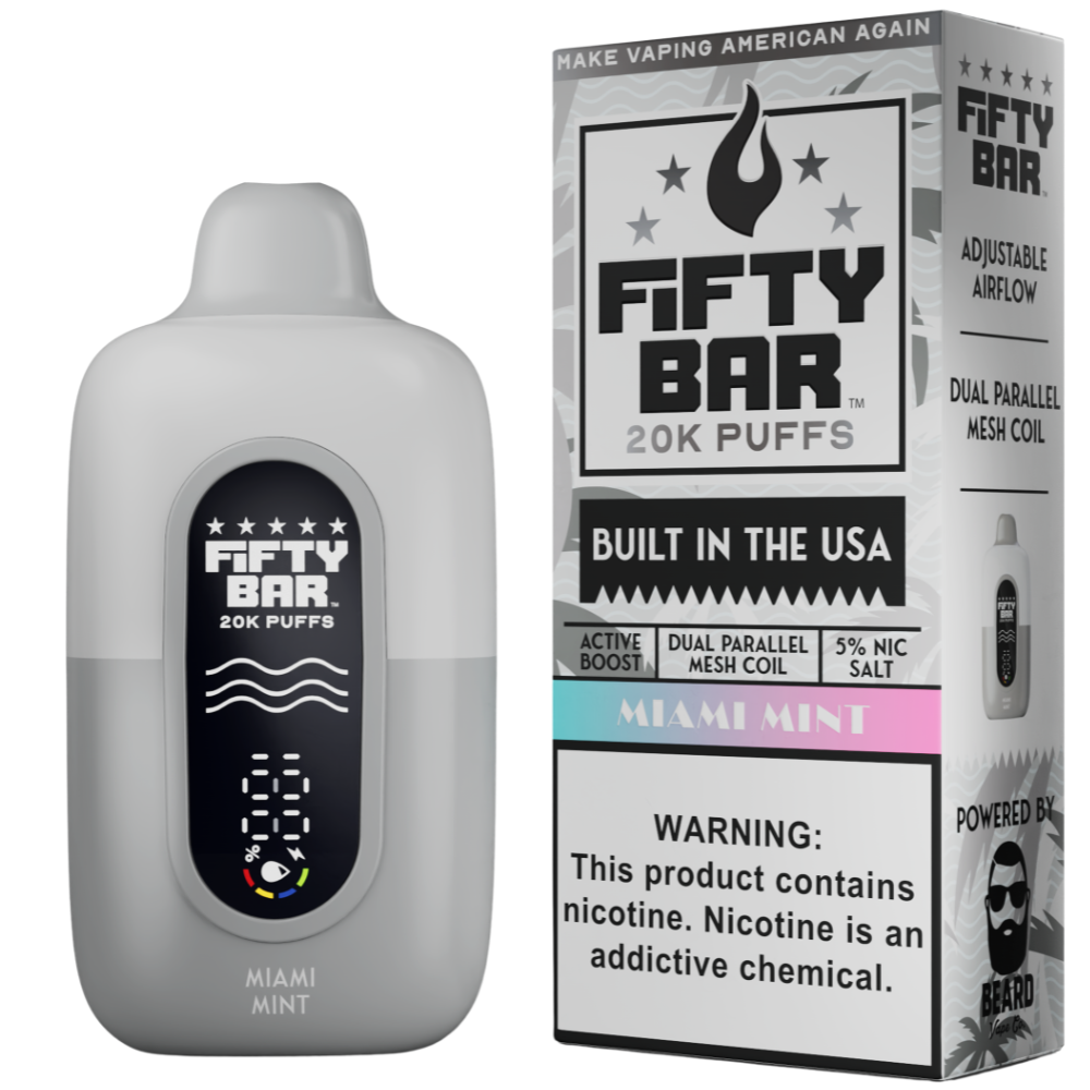 Miami Mint – Fifty Bar White Series | 20K Puffs