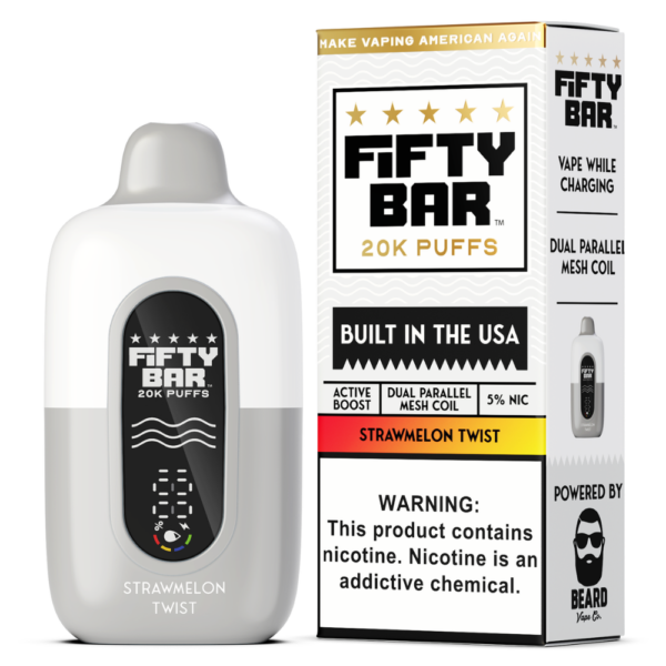 Strawberry Watermelon Ice – Fifty Bar White Series | 20K Puffs