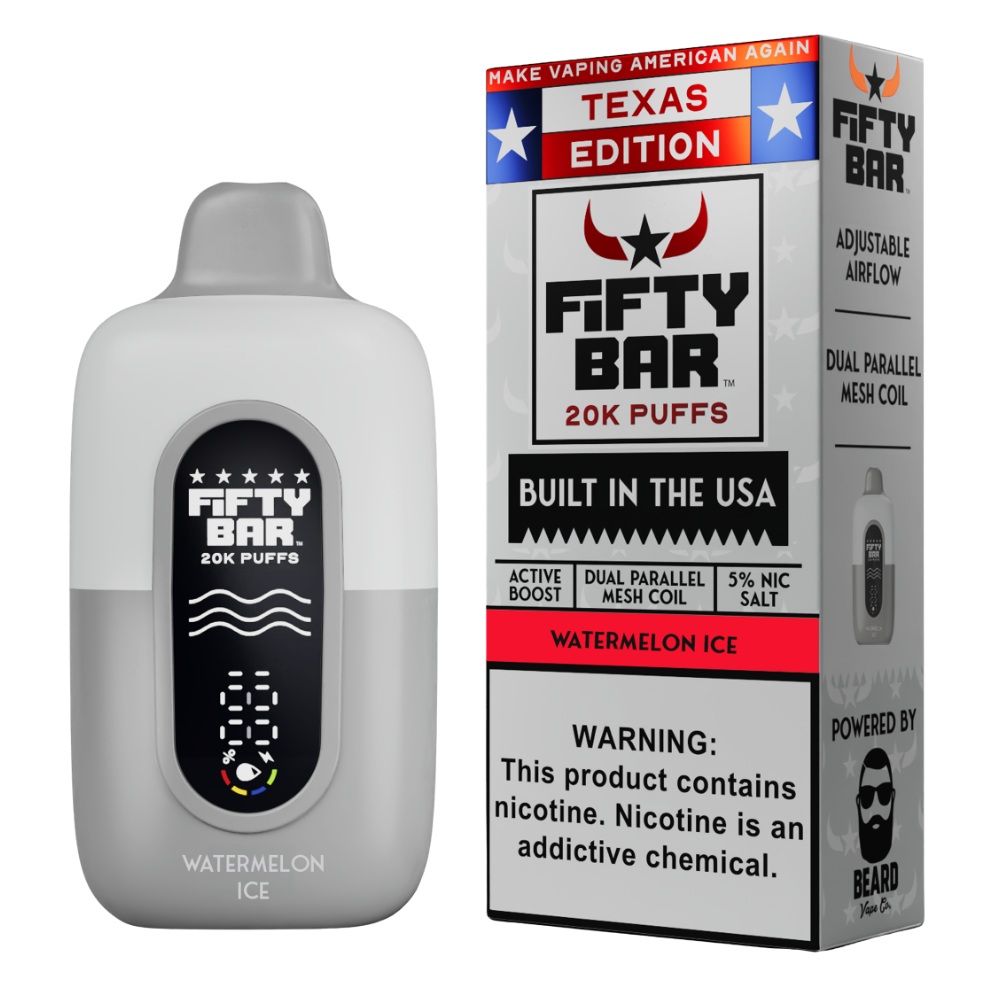 Watermelon Ice Texas – Fifty Bar Texas Edition | 20K Puffs