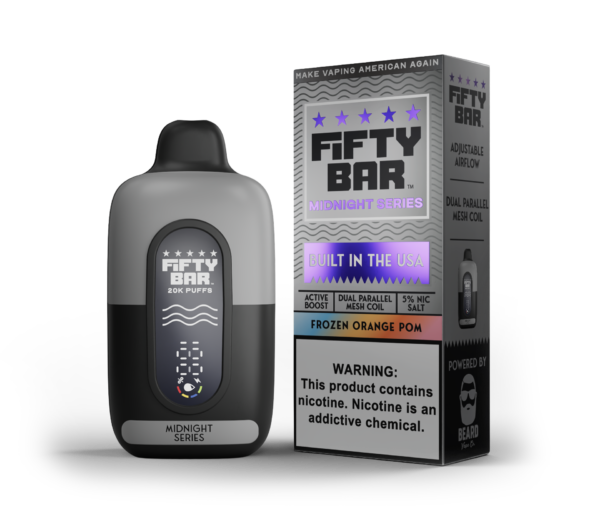 Frozen Orange Pom – Fifty Bar Midnight Series | 20K Puffs