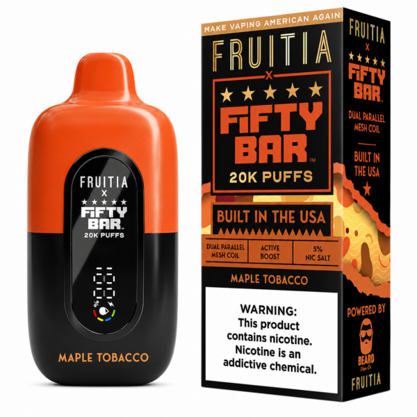 Maple Tobacco – Fifty Bar X Fruitia | 20K Puffs