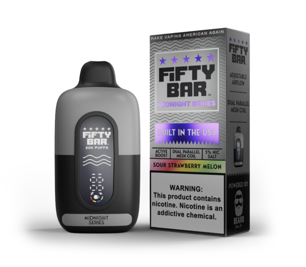 Sour Strawberry Melon – Fifty Bar Midnight Series | 20K Puffs
