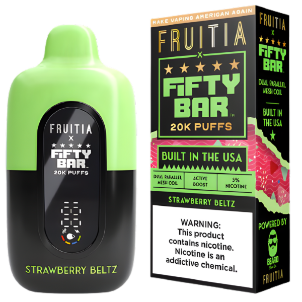 Strawberry Beltz – Fifty Bar X Fruitia | 20K Puffs