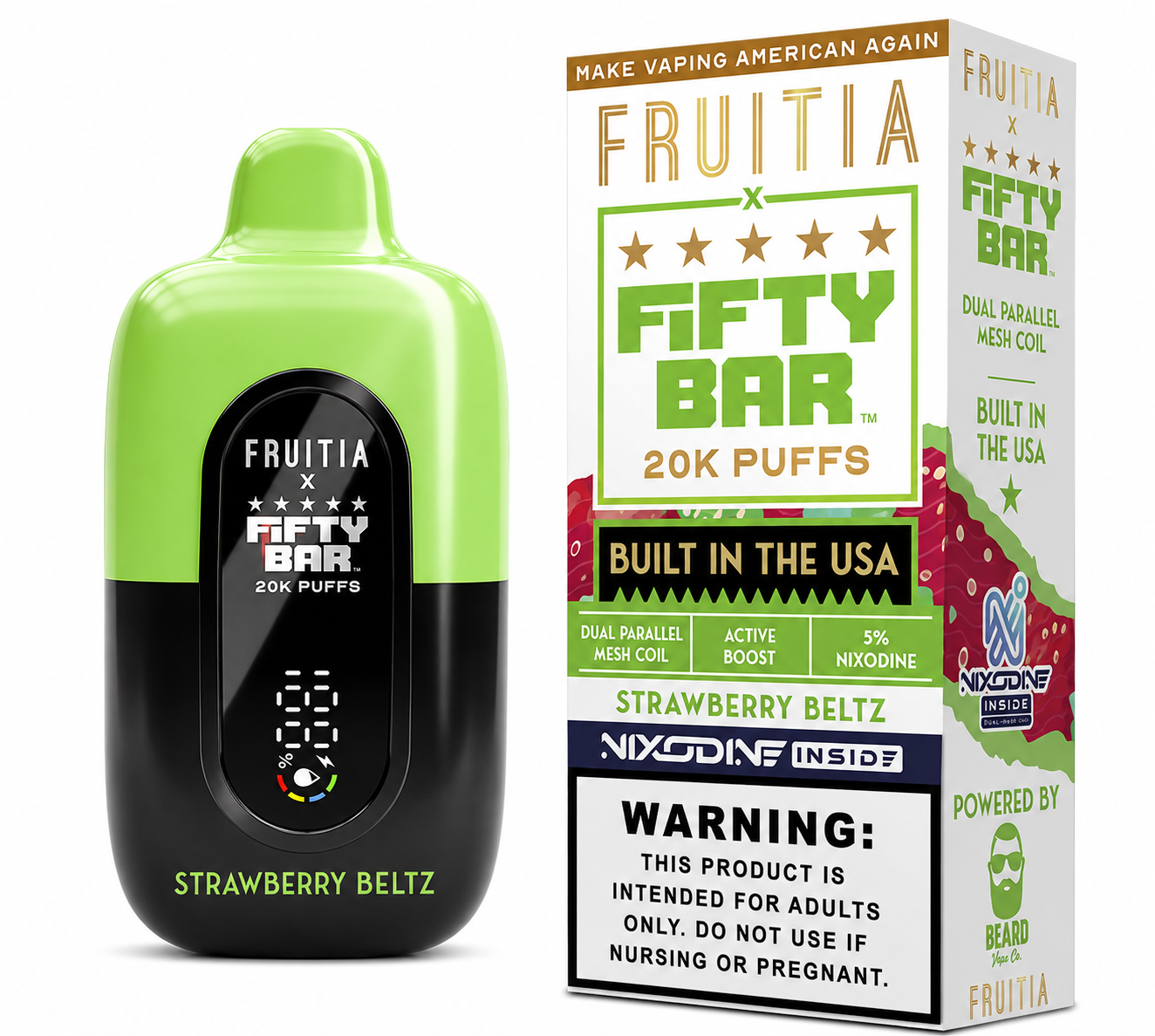 Strawberry Beltz – Fruitia Nixodine | 20K Puffs