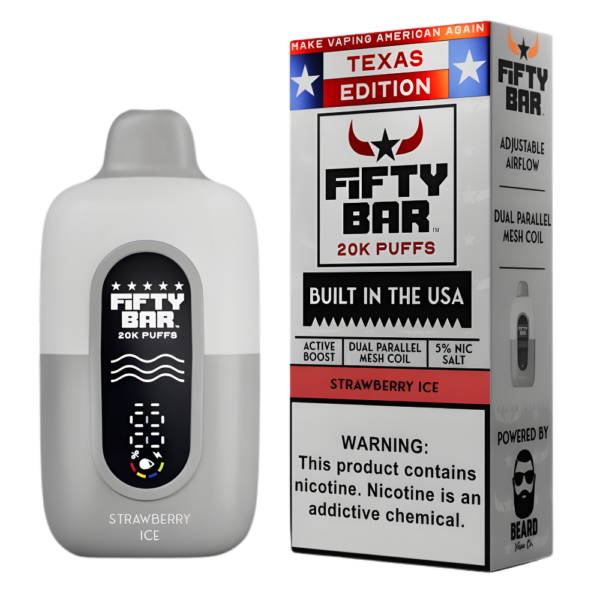 Strawberry Ice – Fifty Bar Texas Edition | 20K Puffs