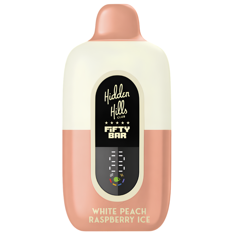 White Peach Raspberry Ice – Fifty Bar X Hidden Hills | 20K Puffs - Image 2